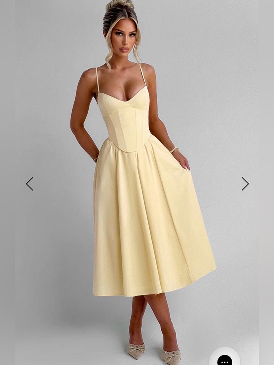 babyboo Dresses & Skirts - Babyboo MARIELLA MIDI DRESS - LEMON Medium NWT